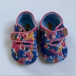 See Kai Run Blue Pink Floral Cruz Booties Crib Shoes 0/6m